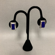 Load image into Gallery viewer, Sterling Lapis Lazuli Clip Earrings
