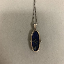 Load image into Gallery viewer, Sterling Lapis Lazuli Pendant on 22&quot; Chain Signed RR
