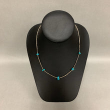 Load image into Gallery viewer, Vintage Sterling Turquoise Chunk Station Necklace (16.5&quot;)
