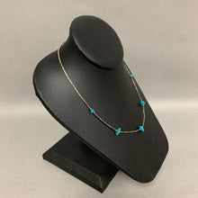 Load image into Gallery viewer, Vintage Sterling Turquoise Chunk Station Necklace (16.5&quot;)
