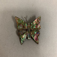 Load image into Gallery viewer, Vintage Taxco Mexico Sterling Abalone Inlay Butterfly Brooch Pin (1.75&quot;)
