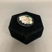 Load image into Gallery viewer, Vintage Hjordtdahl Norway Sterling Enamel Rose Brooch Pin (As-Is) (1.75&quot;)
