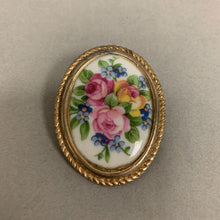 Load image into Gallery viewer, Vintage Limoges France Porcelain Floral Brooch Pin (2&quot;)
