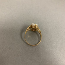 Load image into Gallery viewer, 14K Plumb Gold Pearl Diamond Ring sz 10 (3.6g)
