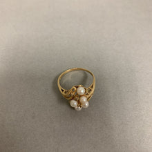 Load image into Gallery viewer, 14K Plumb Gold Pearl Diamond Ring sz 10 (3.6g)
