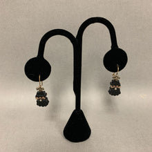 Load image into Gallery viewer, 10K Gold Onyx Pearl Antique Victorian Drop Earrings (5.4g)
