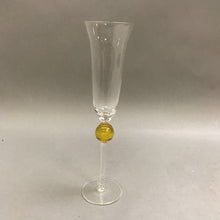 Load image into Gallery viewer, Murano Cenedese Vetri Champagne Flute Yellow Glass Ball (10&quot;)
