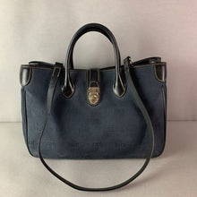 Load image into Gallery viewer, Dooney &amp; Bourke Black Canvas &amp; Leather Handbag Purse w/ Shoulder Strap (10x15x6&quot;)
