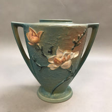 Load image into Gallery viewer, Roseville Pottery Magnolia 94-9 / Handled Vase 1940’s - Made in USA (9&quot;)(As Is)
