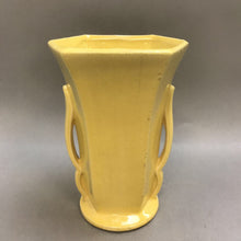 Load image into Gallery viewer, Vintage McCoy Pottery Yellow Glazed Handled Vase (8&quot;)
