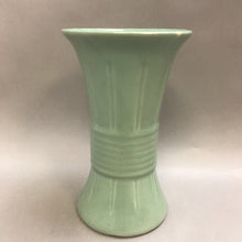 Load image into Gallery viewer, Vintage Green Glazed Pottery Tall Vase (10&quot;)
