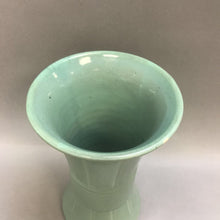 Load image into Gallery viewer, Vintage Green Glazed Pottery Tall Vase (10&quot;)
