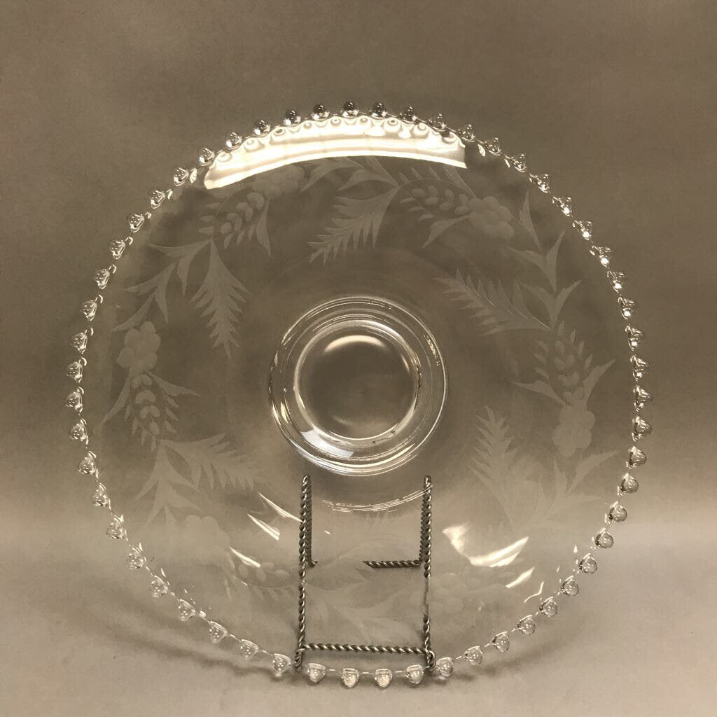 Vintage Imperial Glass Etched Candlewick Serving Plate (15