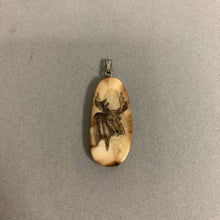 Load image into Gallery viewer, Moose Scrimshaw Etched Antler Pendant (1.25&quot;)
