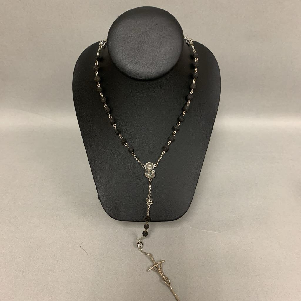 Vintage Lava Stone Rosary (28