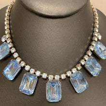 Load image into Gallery viewer, Vintage Baby Blue Rhinestone Collar Necklace (16&quot;)
