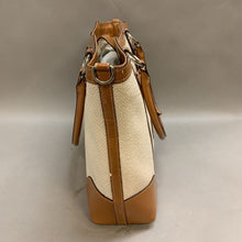 Load image into Gallery viewer, Maxx New York Cream Woven Tote Purse w/ Tan Patent Detailing (12x16x4&quot;)
