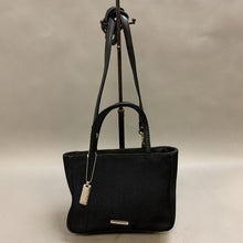 Load image into Gallery viewer, Nine West Black Woven Faux Leather Handbag Purse w/ Crossbody Strap (6.5x9x4&quot;)
