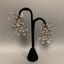 Load image into Gallery viewer, Vintage EMJ Clear Rhinestone Spray Statement Clip Earrings (2.5&quot;)
