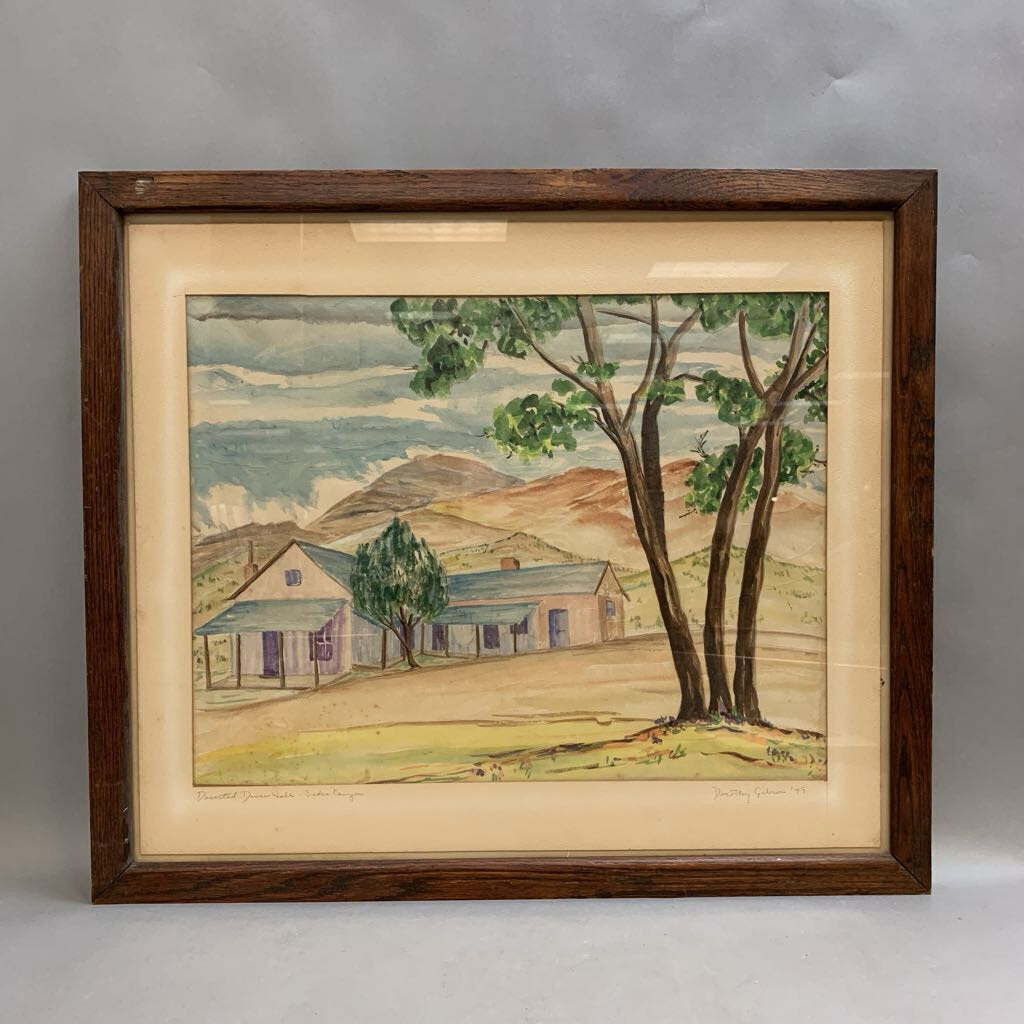 Dorothy Gibson (Deserted Dance Hall Sedro Canyon (23x27) Framed Watercolor7x23)