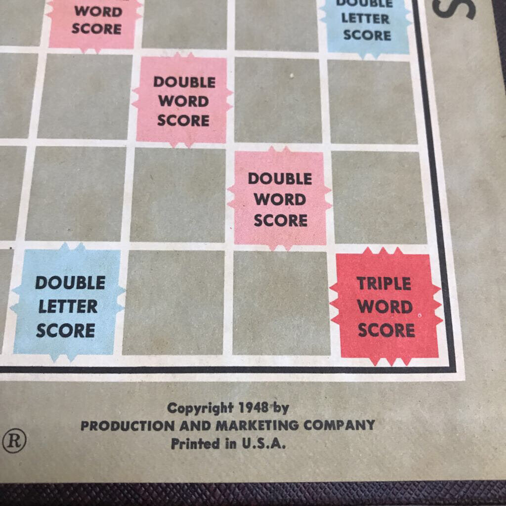 Vintage Scrabble Board 1948 store Selchow & Righter Co. Printed In USA Original