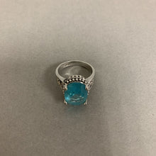 Load image into Gallery viewer, Sterling Blue Crystal Ring sz 6.5
