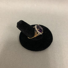 Load image into Gallery viewer, 10K Gold Amethyst Diamond Ring sz 6.5 (4.9g)
