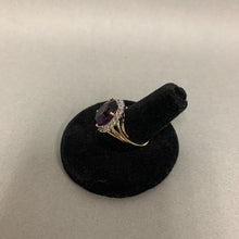 Load image into Gallery viewer, 10K Gold Amethyst Diamond Ring sz 6.5 (4.9g)
