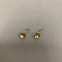 Load image into Gallery viewer, 14K Gold White Topaz 0.5&quot; Hook Earrings (0.9g)
