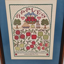 Load image into Gallery viewer, Framed Apples Cross-Stitch Sampler (19x15.5)
