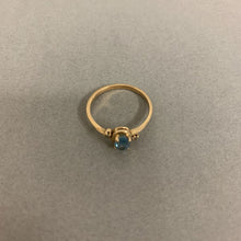 Load image into Gallery viewer, 14K Gold Aquamarine Diamond Ring sz 7 (1.8g)
