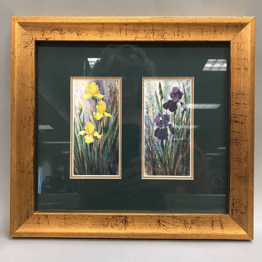 Gold Framed Double Mini Iris Print (11x12)