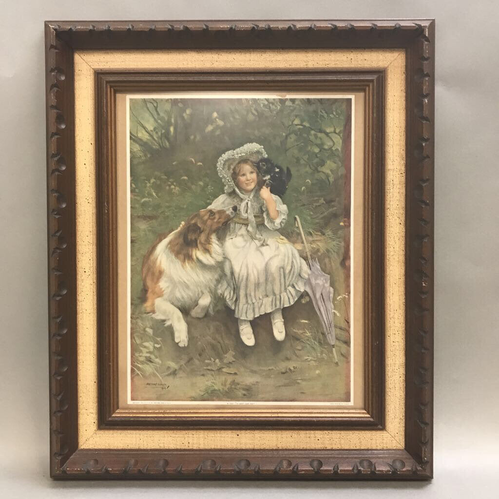 Framed Arthur Elsley 'He Won't Hurt You