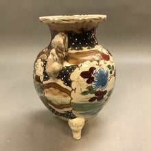 Load image into Gallery viewer, Japanese/Asian Satsuma Pottery Vase/Urn Hand Painted Raised Texture (9&quot;)(As Is)
