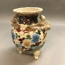 Load image into Gallery viewer, Japanese/Asian Satsuma Pottery Vase/Urn Hand Painted Raised Texture (9&quot;)(As Is)
