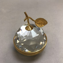Load image into Gallery viewer, Vintage Swarovski Crystal Apple Photo Locket Picture Frame Trinket Figurine 1990 (3&quot;)
