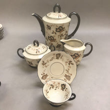 Load image into Gallery viewer, Vintage Mitterteich Bavaria China Tea Pot, Cup/Saucers, Creamer/Sugar Set Florals (41 pcs)
