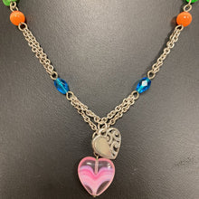 Load image into Gallery viewer, Brighton Deco Bright Layered Glass Heart Charm Necklace (19&quot;)
