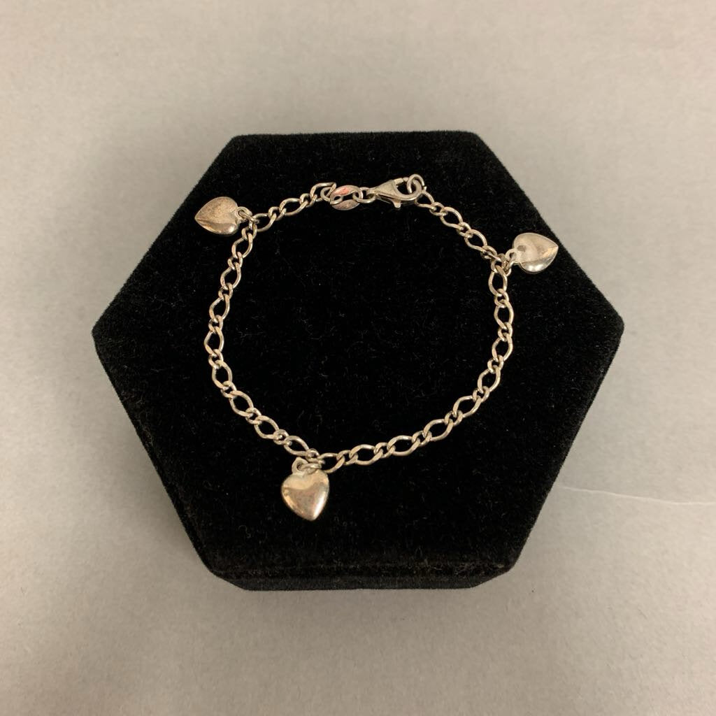 Italian Sterling Heart Charm Bracelet (7