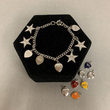 Load image into Gallery viewer, Balfour Sterling Charm Bracelet w/ Heart &amp; Star Sorority Charms (7&quot;)
