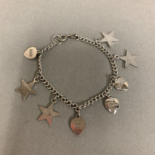 Load image into Gallery viewer, Balfour Sterling Charm Bracelet w/ Heart &amp; Star Sorority Charms (7&quot;)
