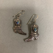 Load image into Gallery viewer, Sterling Abalone Cowboy Boot Earrings (1.5&quot;)
