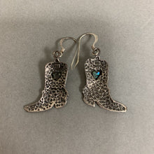 Load image into Gallery viewer, Sterling Abalone Cowboy Boot Earrings (1.5&quot;)
