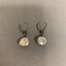 Load image into Gallery viewer, Sterling Petal Pearl Drop Earrings
