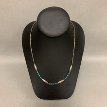 Load image into Gallery viewer, Sterling Turquoise Beaded Necklace (19&quot;)
