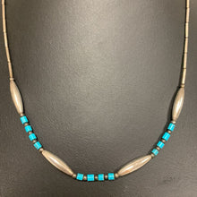 Load image into Gallery viewer, Sterling Turquoise Beaded Necklace (19&quot;)
