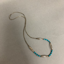 Load image into Gallery viewer, Sterling Turquoise Beaded Necklace (19&quot;)
