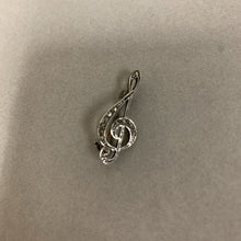 Load image into Gallery viewer, Sterling Marcasite Musical Note Brooch Pin (1.25&quot;)
