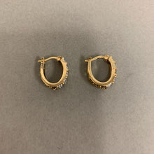 Load image into Gallery viewer, Ross Simons Gold Over Sterling CZ Hoop Earrings (0.75&quot;)
