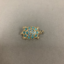 Load image into Gallery viewer, Vintage German Rhinestone Turtle Brooch Pin (1&quot;)
